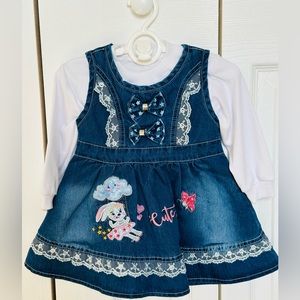 Baby girl denim dress size 12 months